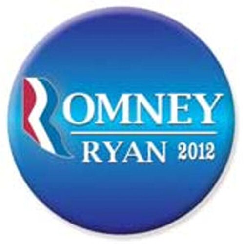 Mitt Romney Paul Ryan For President 2012 2.25 Inch Button Pin