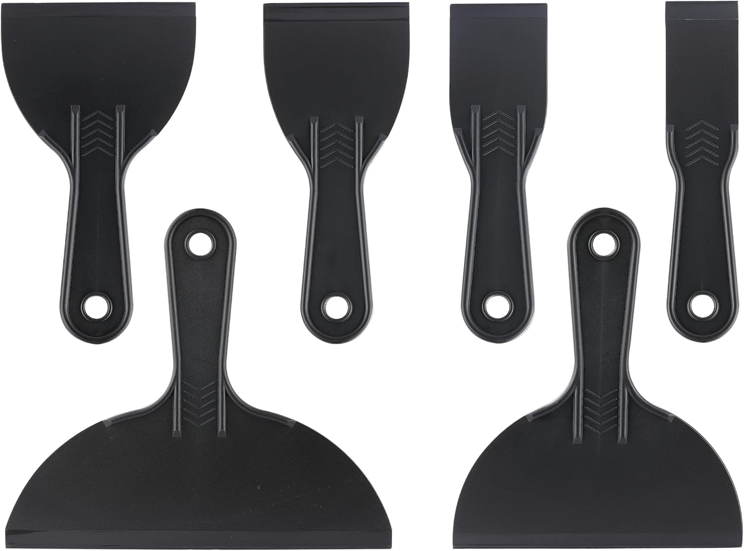 6 Pack Plastic Putty Knife, Durable Plastic Scraper Tool with No-Slip Grip for S