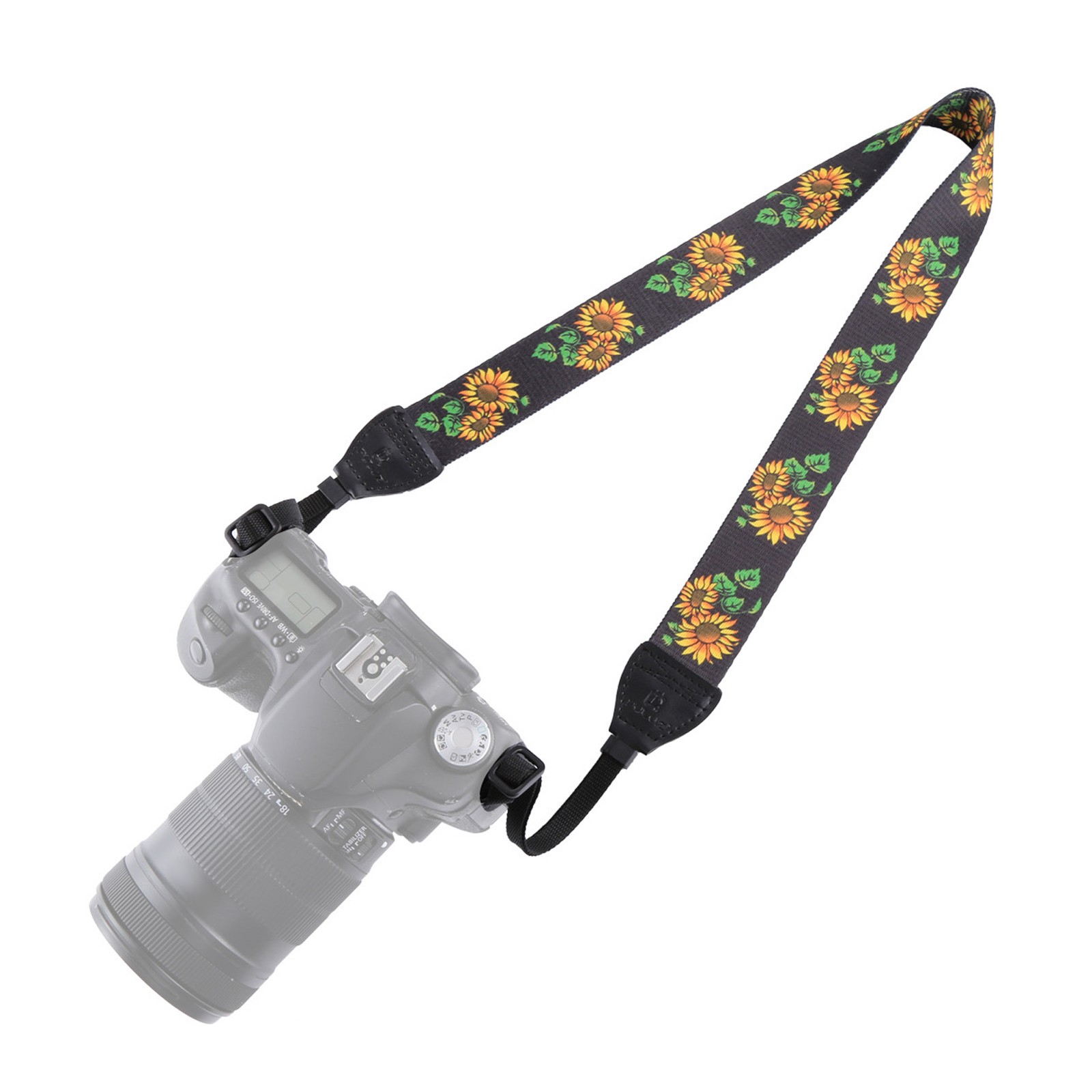 ｀Camera Shoulder Neck Strap Vintage Ethnic Style Sunflower Camera Strap BL