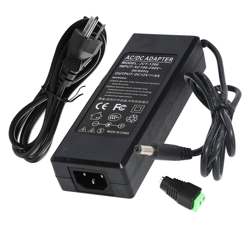 12V 8A 96W Power Supply Adapter AC to DC Converter Charger 110V 240V Cord