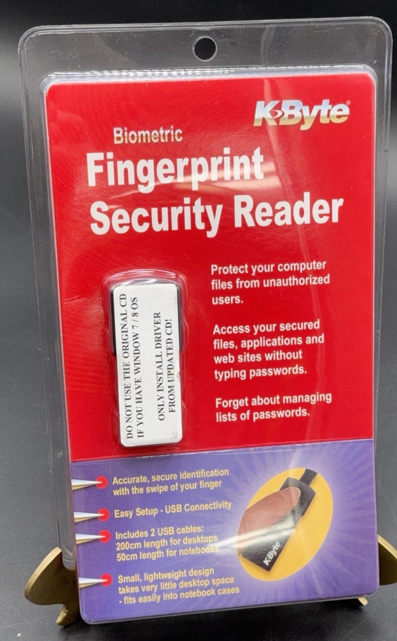 KByte Fingerprint Security Reader USB Brand New Old Stock Sealed Package Windows