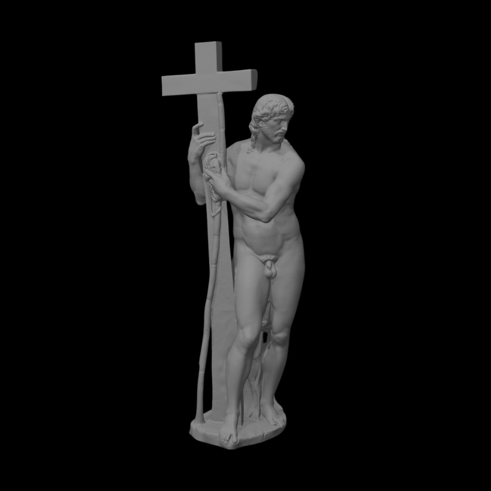 Risen Christ Sculpture Unpainted 3D Printed Renaissance Religious Art Home Decor