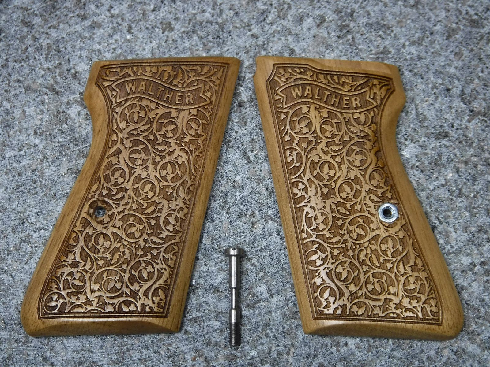 CUSTOM MADE WALNUT WOOD GRIPS FITS WALTHER PPK/SARKANSAS*FLORA-1*