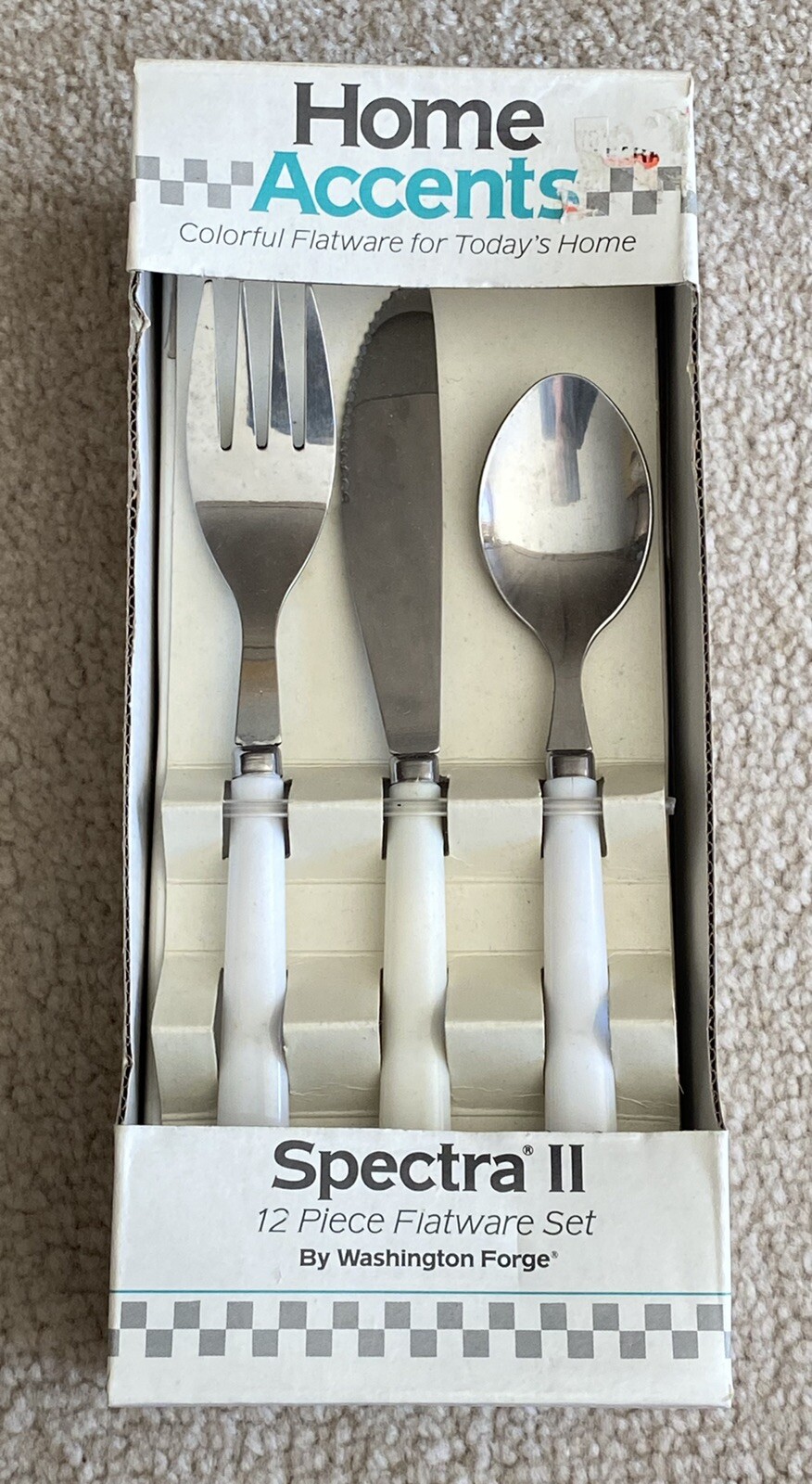 Vintage Washington Forge 12 Piece Flatware Set Spectra II White NOS