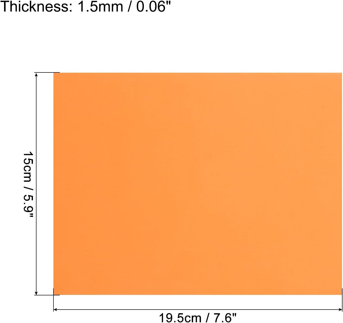 EVA Foam Sheets Orange 7.6 Inch X 5.9 Inch 2Mm Thickness for Crafts DIY Pack of