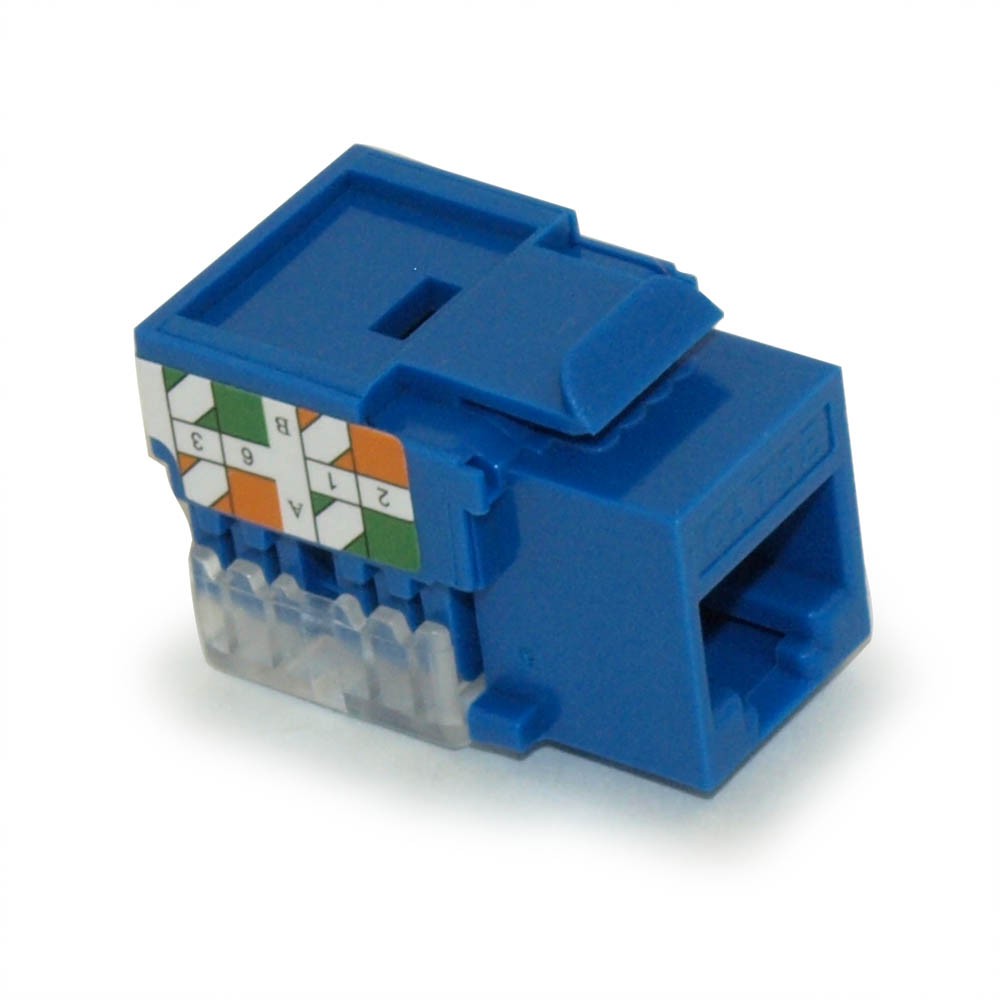 Keystone Jack Insert/Punch-down - Cat 5E RJ45 Networking Blue