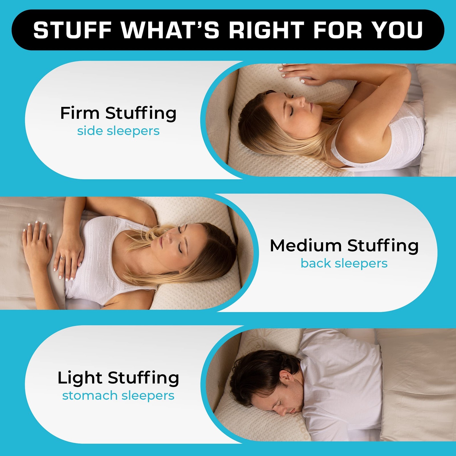 Pillows for Sleeping - Adjustable King Memory Foam Pillow for Side, Back & St...