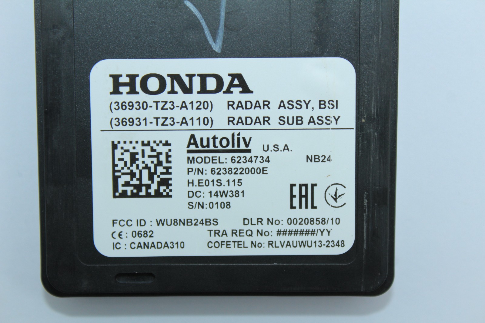 2015-2020 Acura TLX Left Blind Spot Detection System Warning Sensor