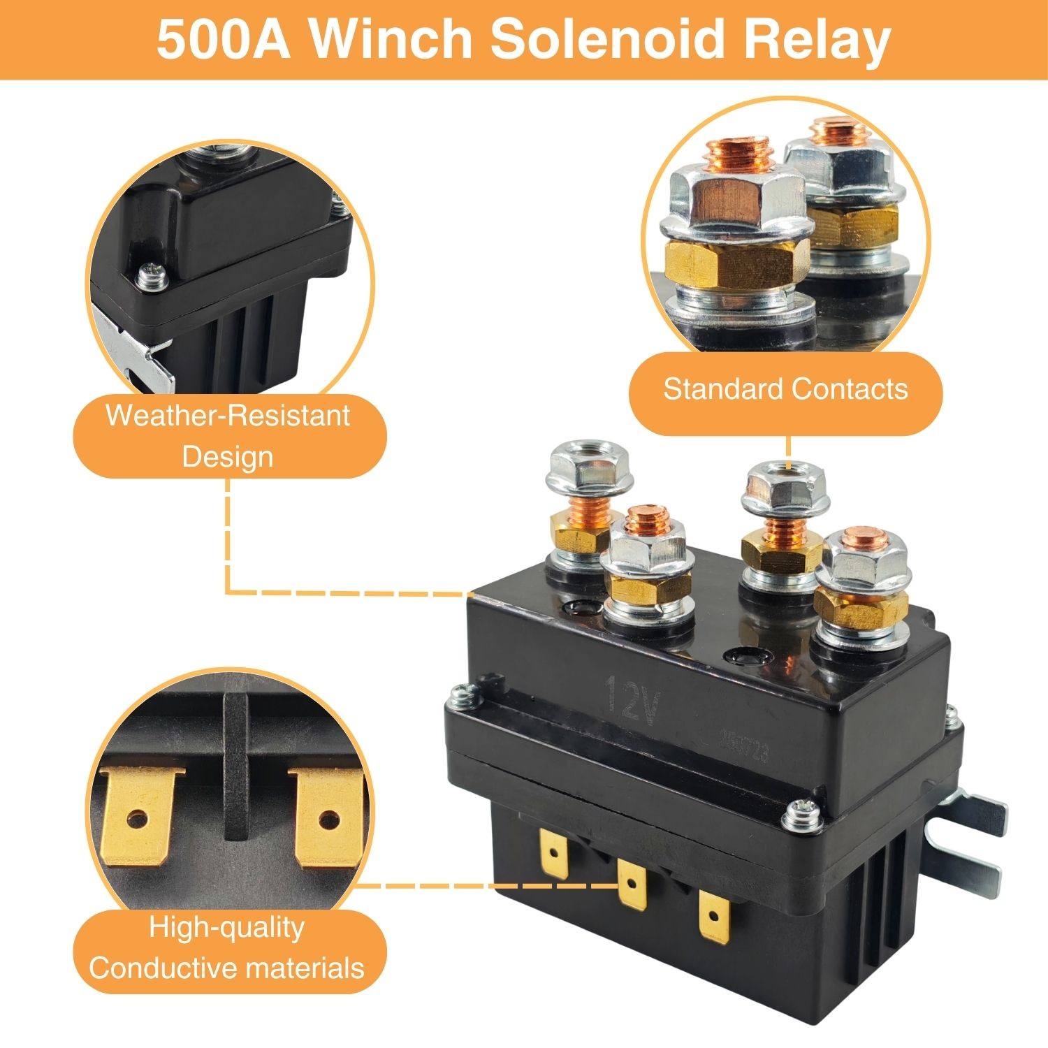 500A Winch Solenoid Relay & Control Box Wireless Remote Controllers 8000-20000lb