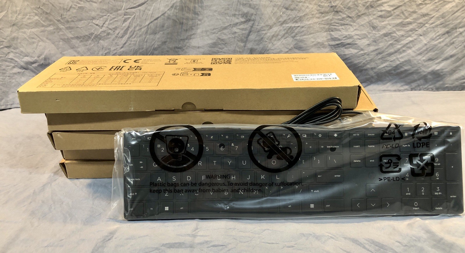 Lot of 5 HP Wired Desktop 320K Keyboards
