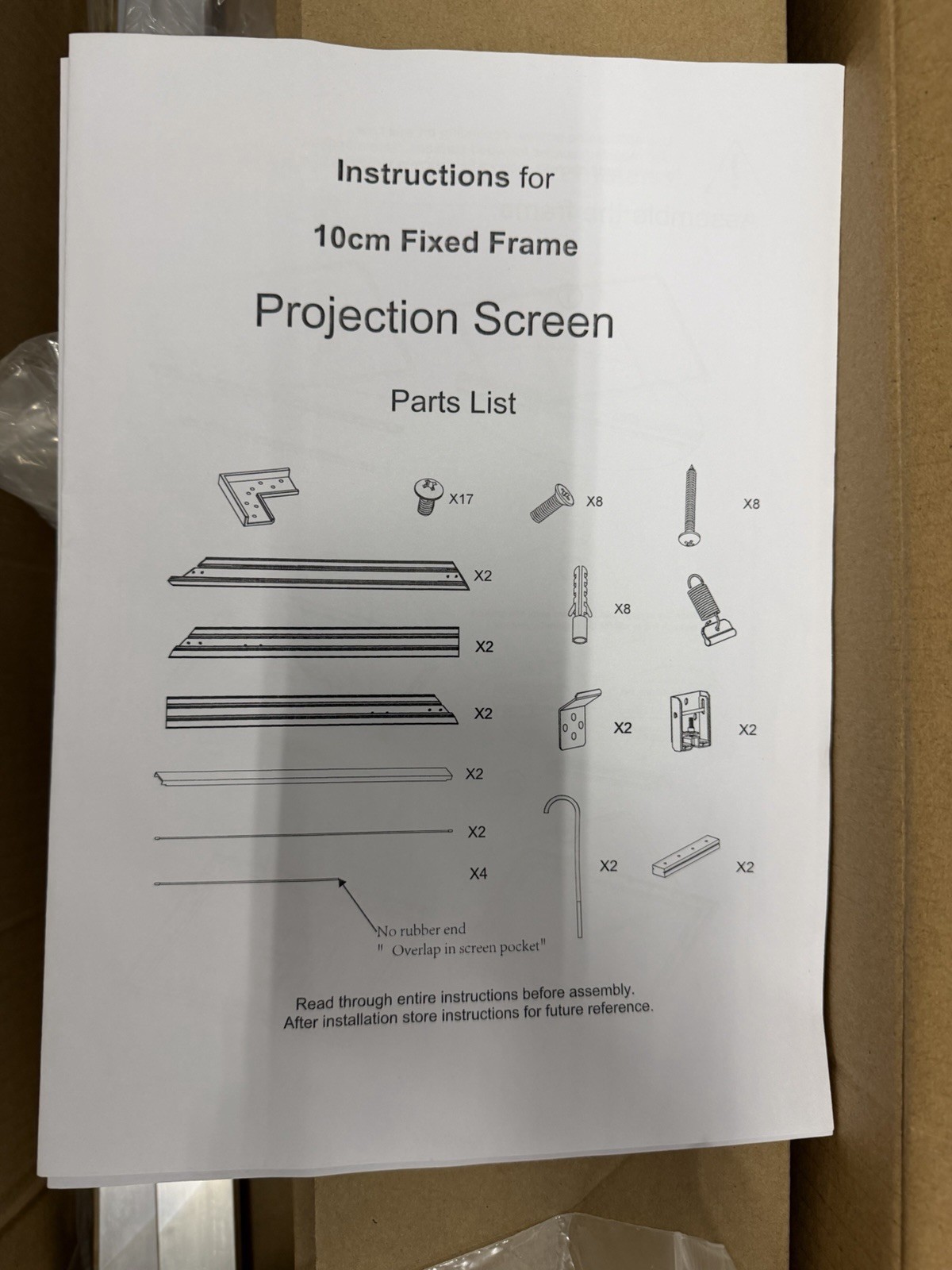 Silver Ticket 2.35:1 Projector Screen With Frame 158”