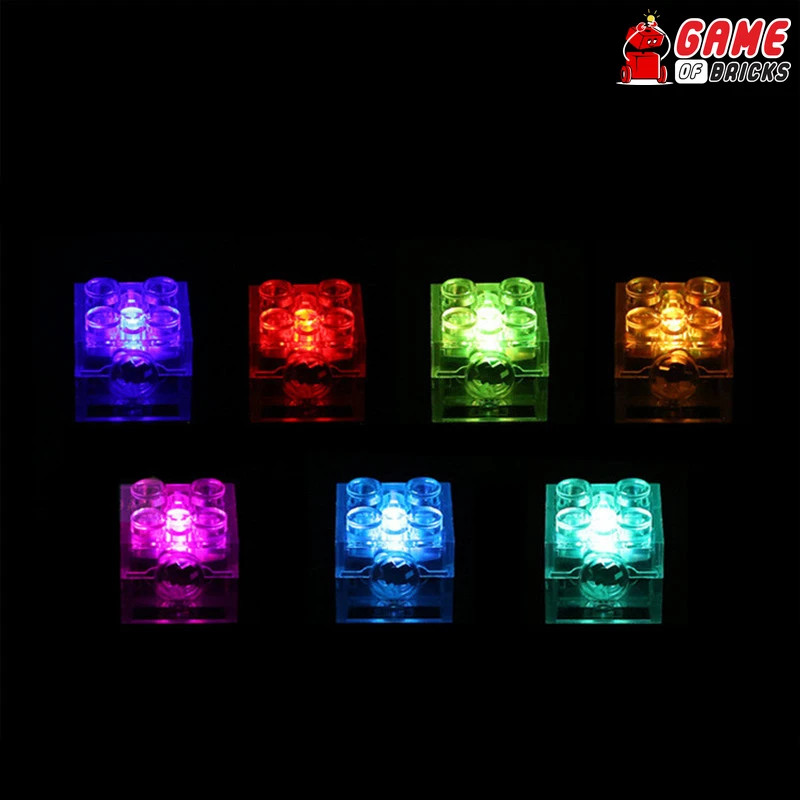 Game of Bricks LED Light Bricks for LEGO (Multi Color Flash Bricks / Pack of 30)