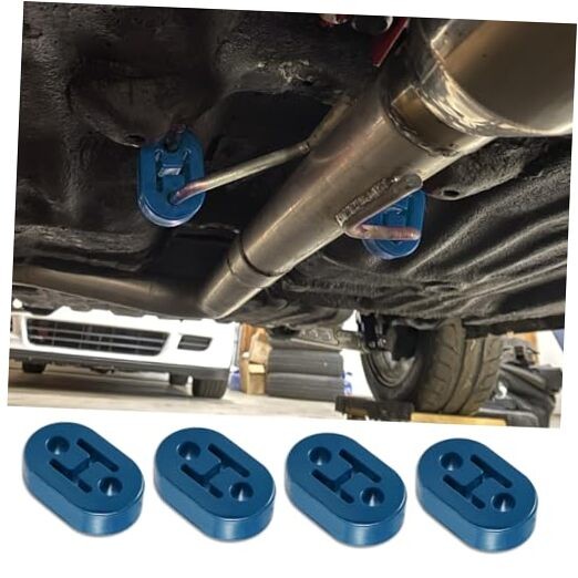 4PCS Car Rubber Exhaust Hanger, Rubber Muffler Hangers, Rubber 2 Hole Blue