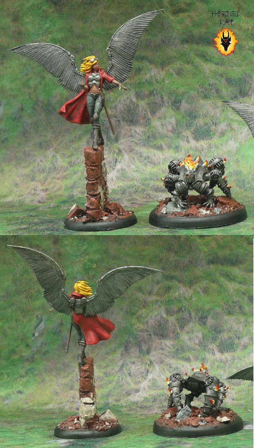 Malifaux Kaeris Wildfire Arcanist Crew, 16 models, painted