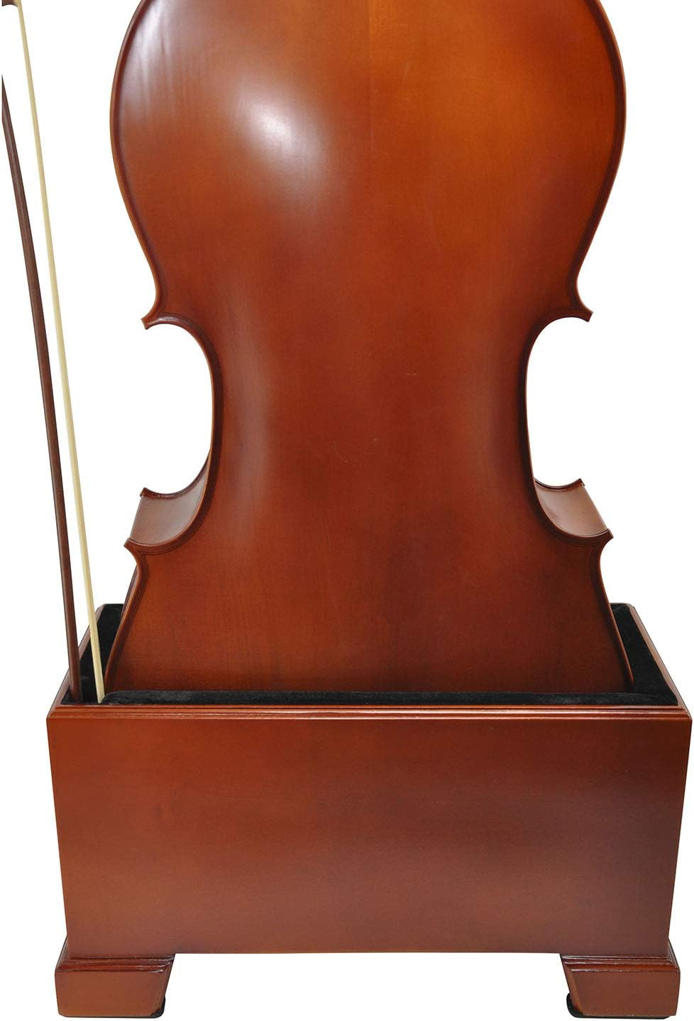 STC02 4/4 Full Size Burgundy Wooden Cello Box Stand, Black Premium Velvet Plush