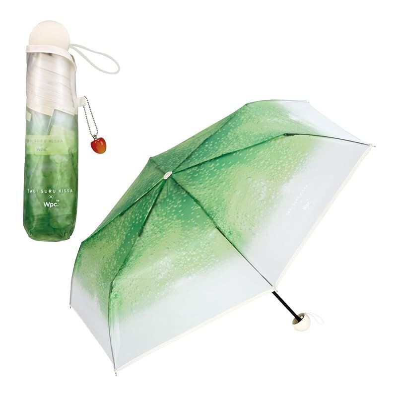 Tabi suru Kissa x Wpc. Folding Umbrella Green Cream Soda