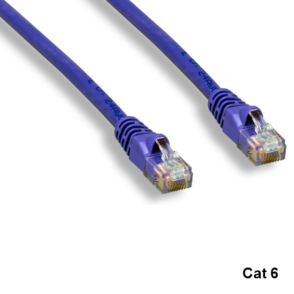 Kentek Purple 50' UTP Cat6 Ethernet Patch Cable 24AWG 550MHz RJ45 Router Network