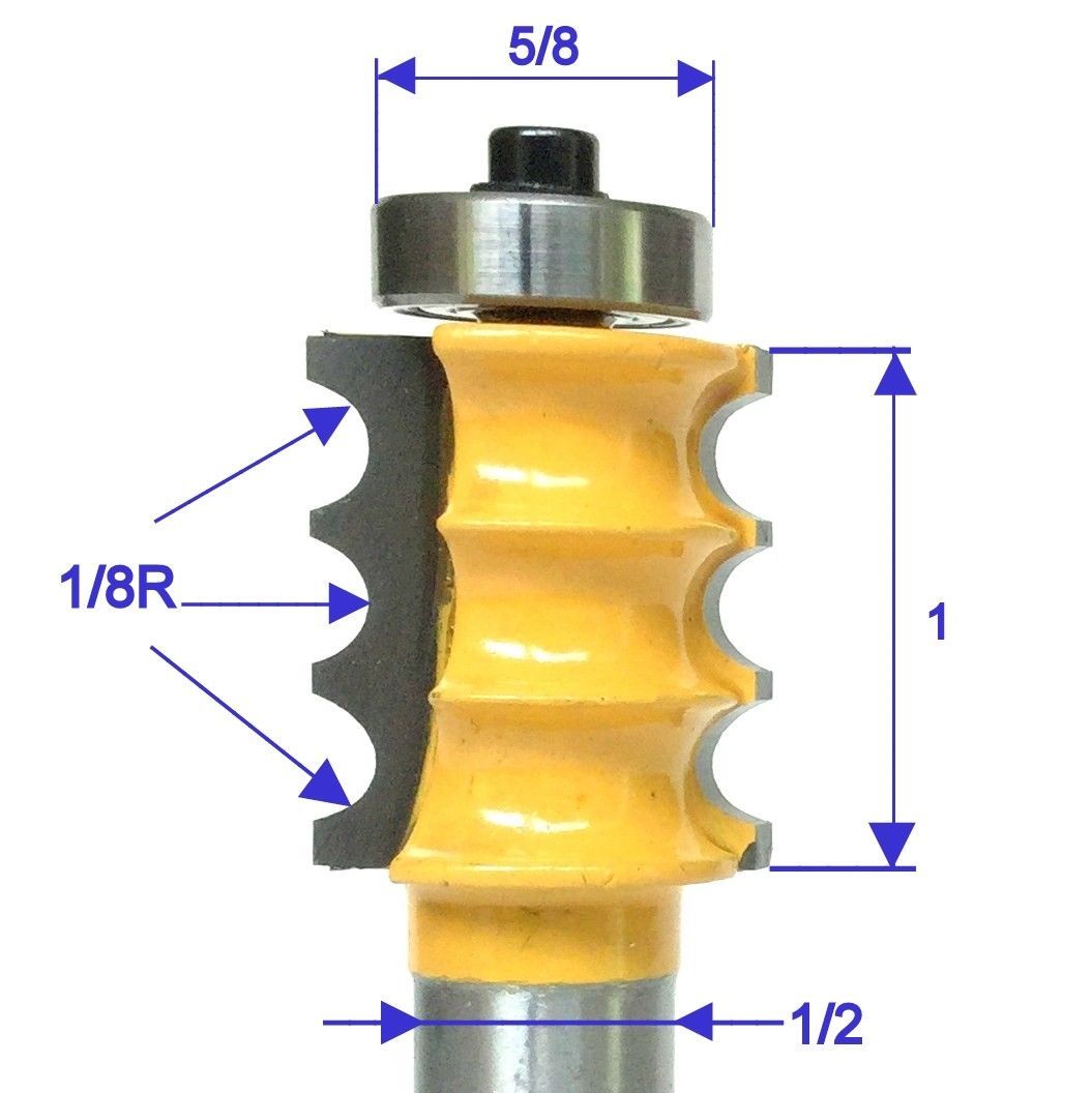 1 pc 1/2" Shank with 1/8" Rad. Triple Bead Router Bit S