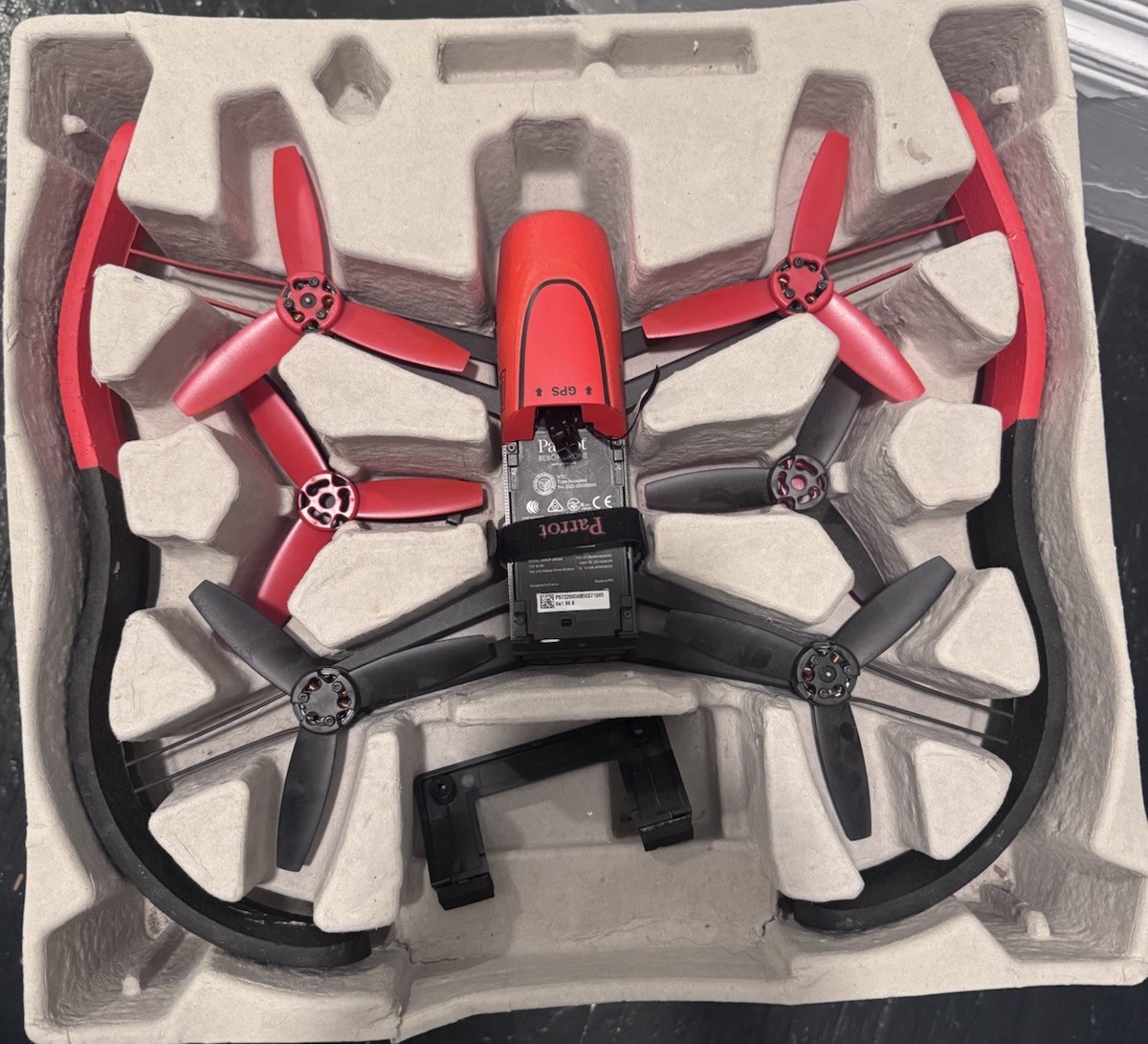UNTESTED, NO BATTERIES Parrot Bebop 1 Drone Red Quadcopter
