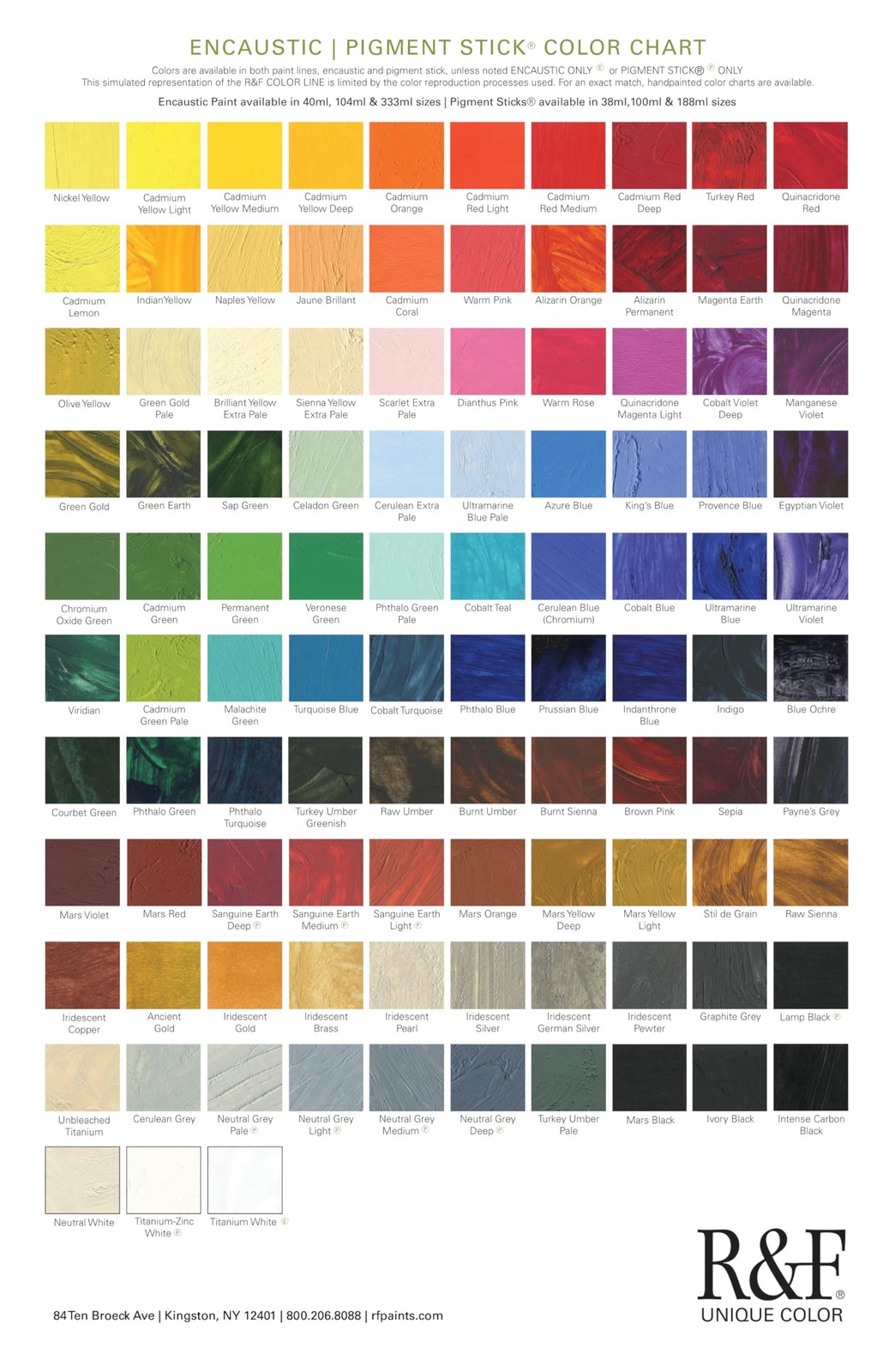 R&F ENCAUSTIC PAINT ENCAUSTIC TRANSLUCENT COLOR SET