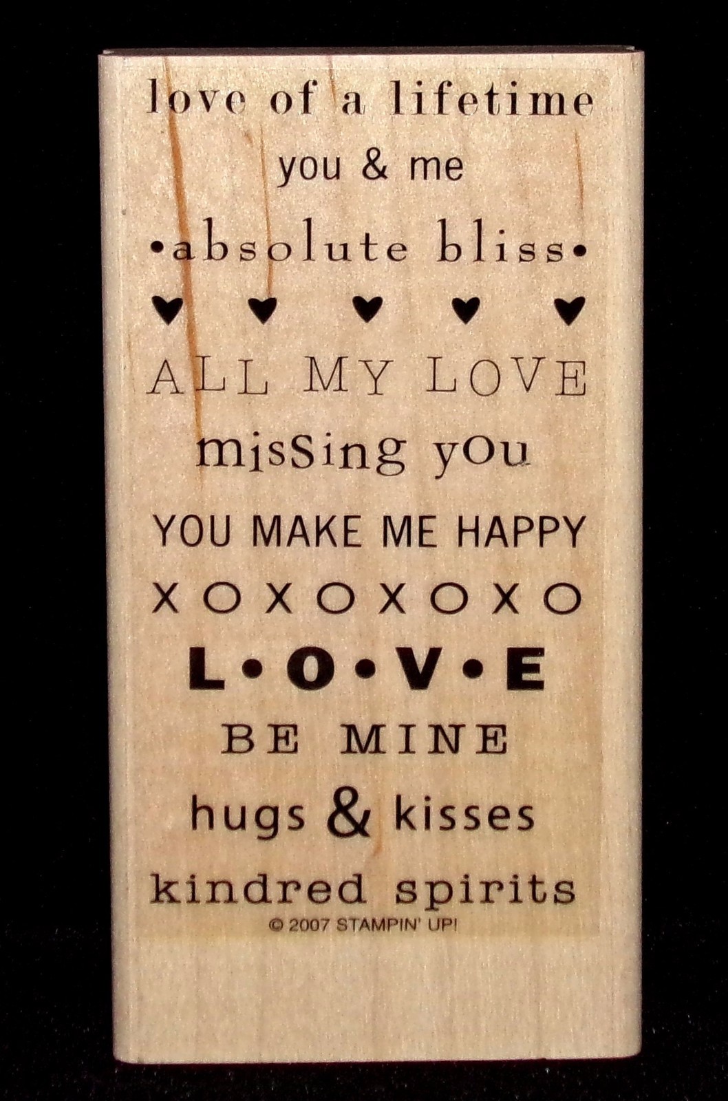 all my love Rubber Stamp missing you hugs & kisses by Stampin Up So Many Sayings