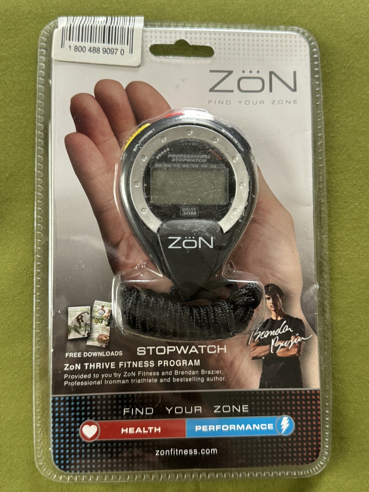 NEW Zön Fitness Stopwatch Black/Silver Brendan Brazier NIP