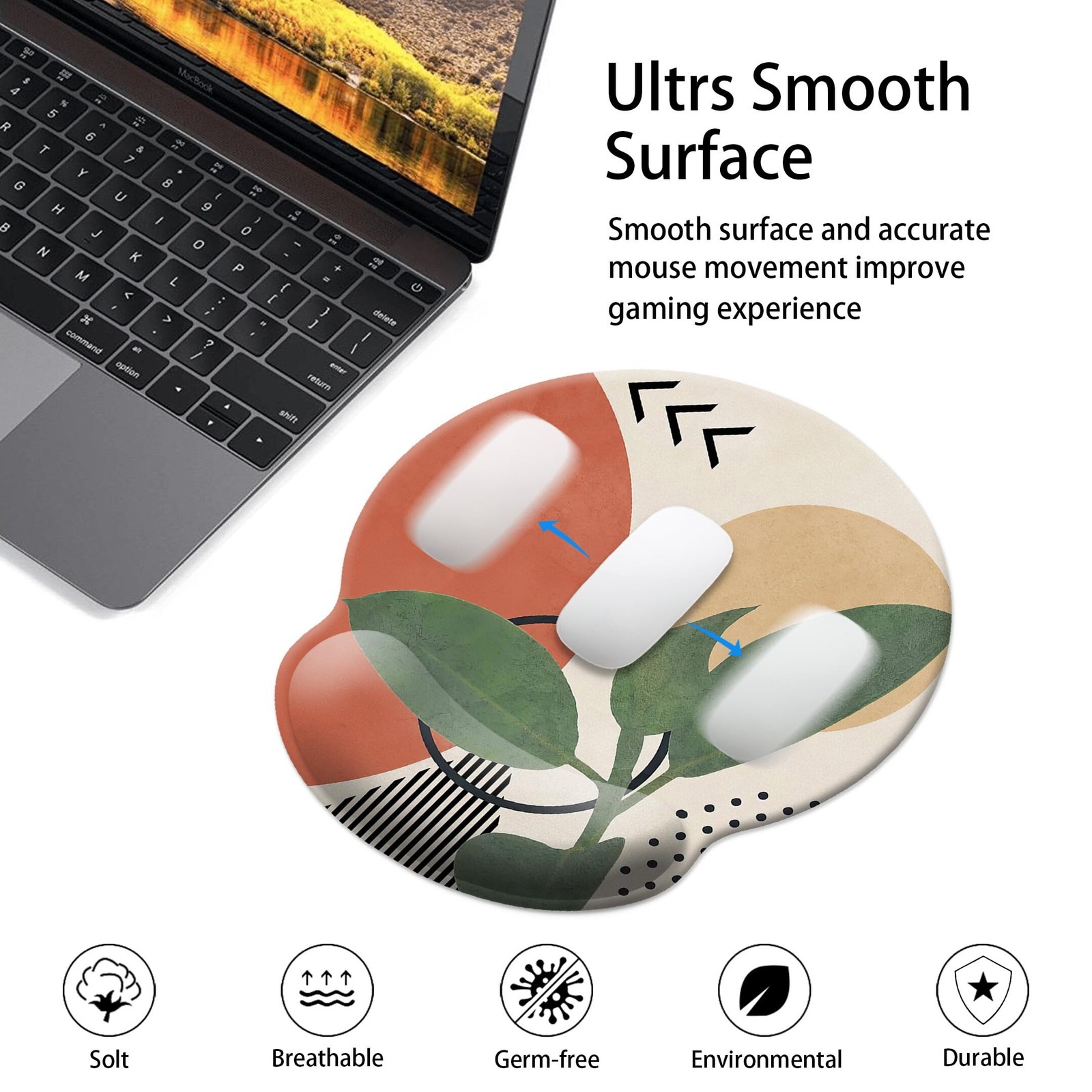 Mouse Pad Wrist Support,Ergonomic Mouse Pad with Wrist Rest,Comfortable Mouse...