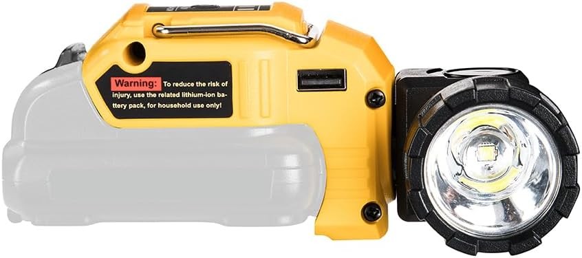 12V Flashlight Compatible with Dewalt 12V Battery 280LM LED Work Light /USB Port