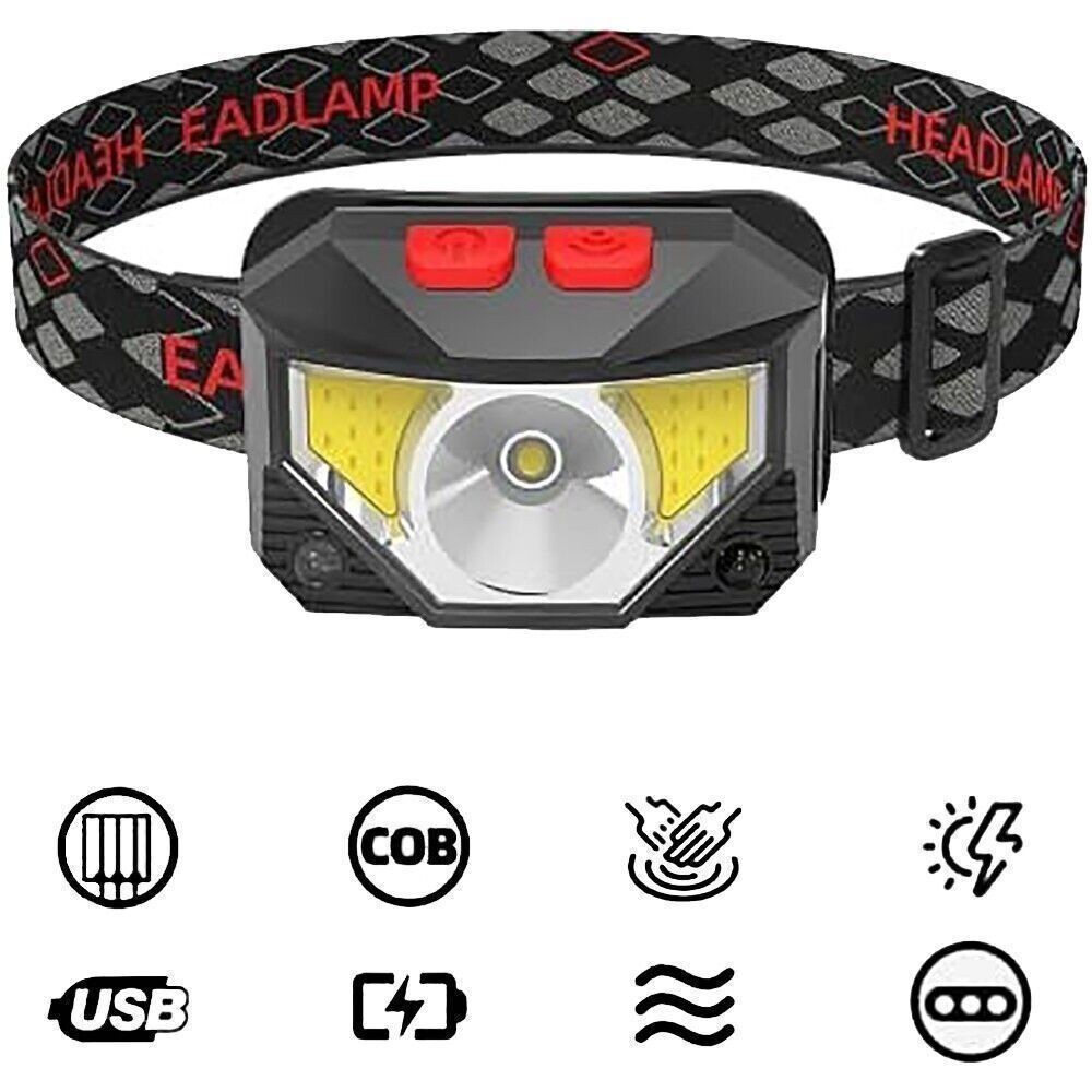 2 Pack USB Rechargeable Waterproof LED Headlamp Headlight Head Light Flashlight