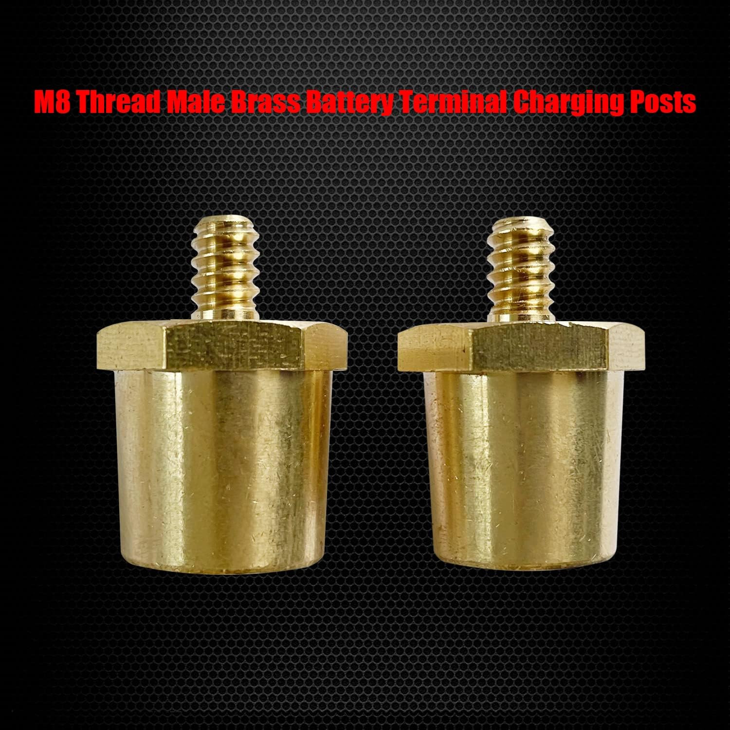 M6 Thread Male Brass Battery Terminal Charging Posts, M6 Battery Post Adapter (+