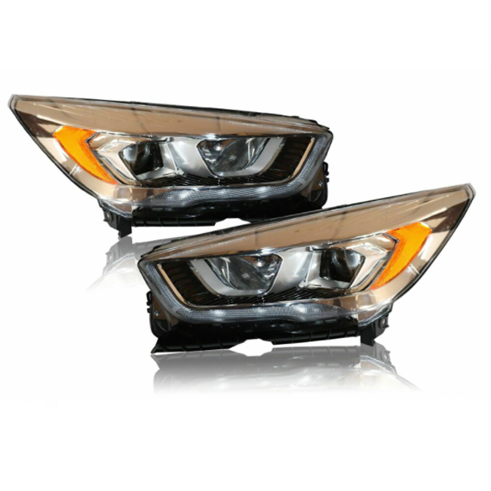 For 2017 18 19 Ford Escape Halogen Headlights Headlamps w/ LED DRL Left & Right