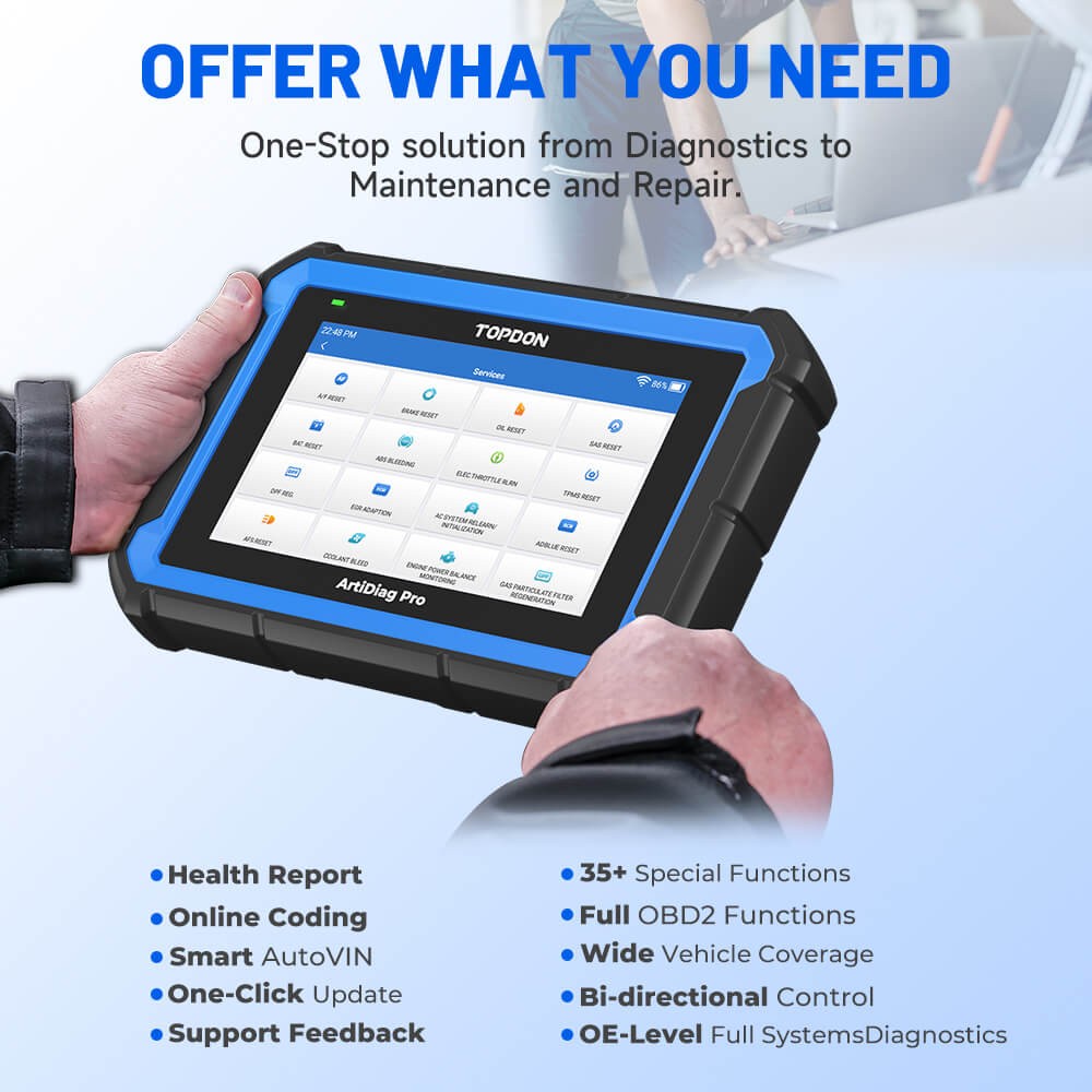 TOPDON AD PRO V2.0 Auto Bidirectional Scanner Full System Diagnostic E-CU Coding