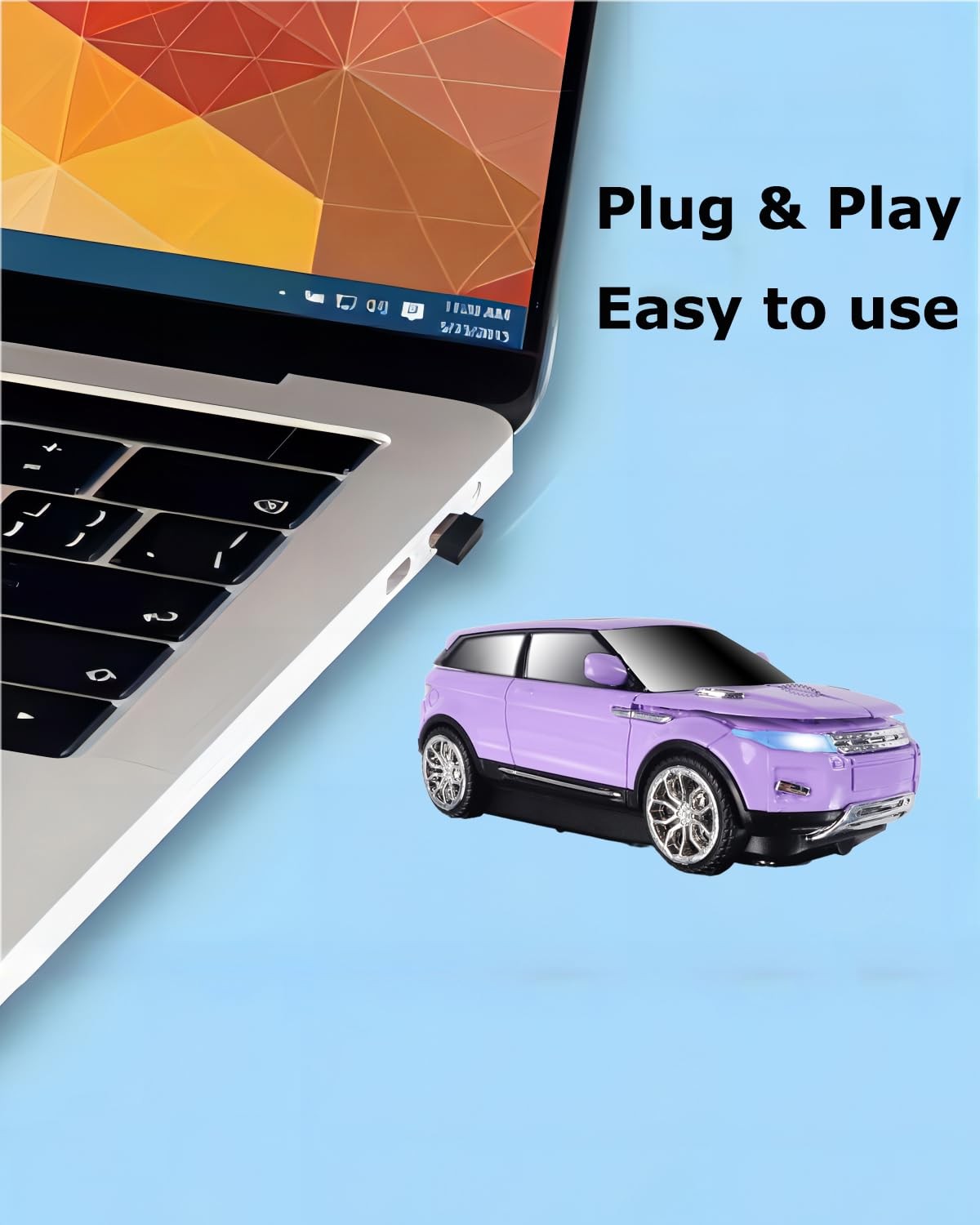 Wireless Cute Purple Car Mice, Portable Compact Novelty Cool Fun Mice, Funny ...