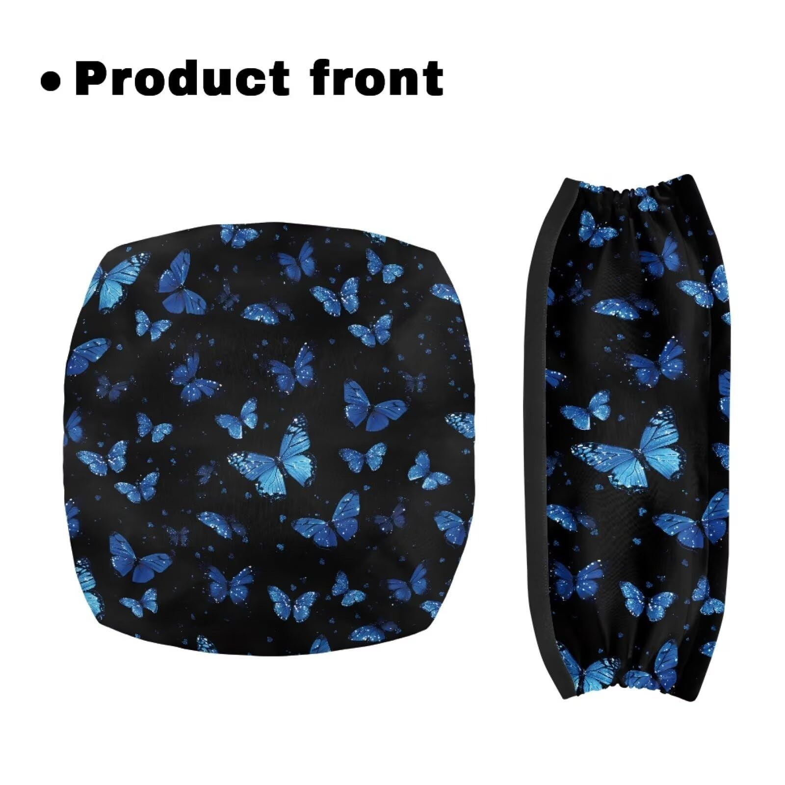 Blue Butterfly Rollator Seat Cushion Back Bar Cover Set Rollator Walker Acces...