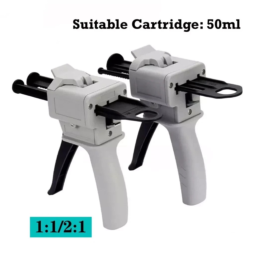 2PACKS Dental Impression Mixing Dispensing Gun Universal Dispenser 1:1/2:1