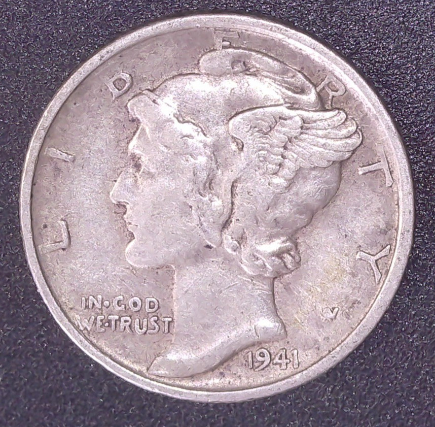1941-S Mercury Dime 90% SILVER Circulated San Francisco Mint
