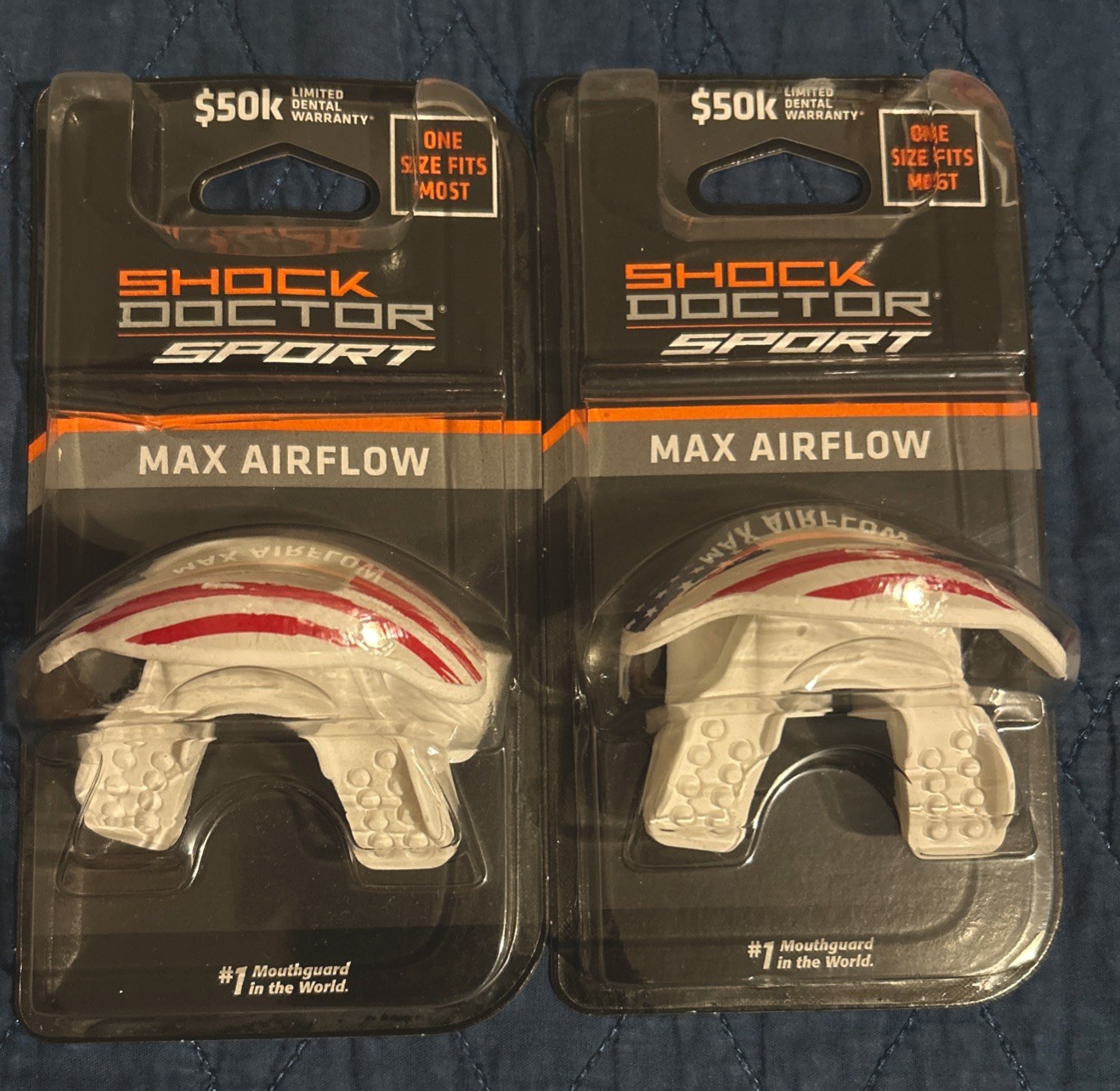 Lot 2: Max Airflow Shock Doctor Football Lip Guard Flag Mouthguard Flag Football