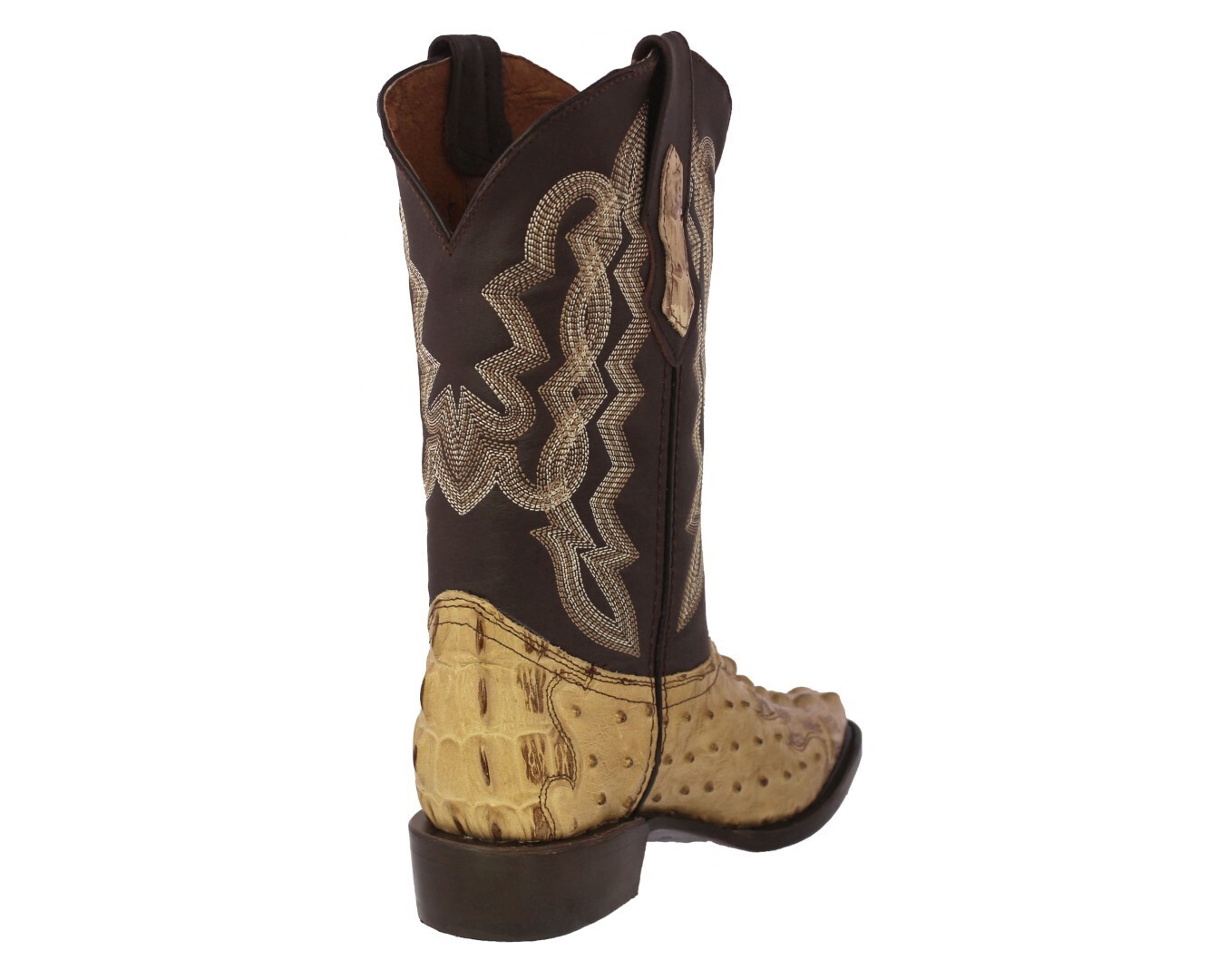 Mens Sand Cowboy Boots Alligator Ostrich Print Leather Western Wear Rodeo Ranch