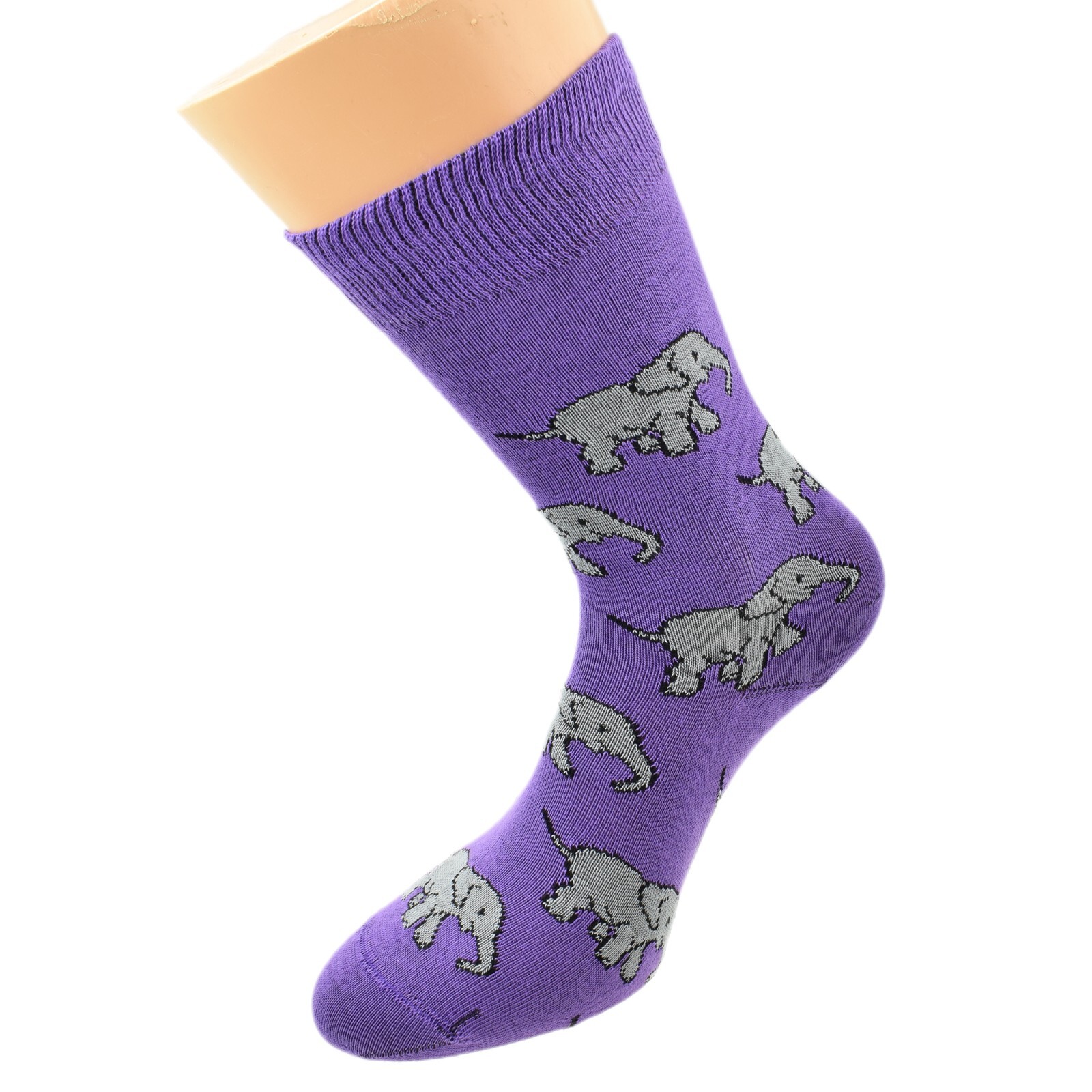 Elephants Design Woven Design Purple Ladies Socks UK 4-8 X6HL056-LADIES