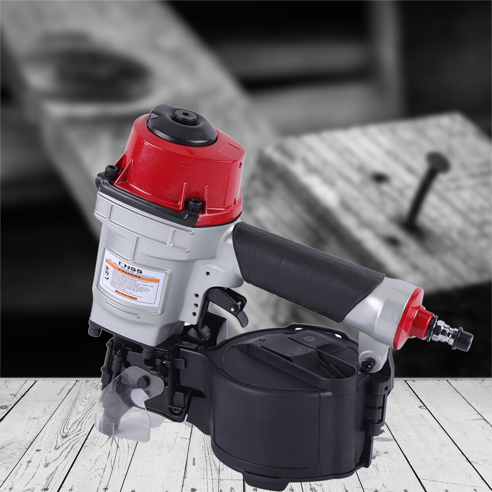 CN55 Pneumatic Coil Siding Nailer Industrial Portable Nail Gun 75psi-100psi
