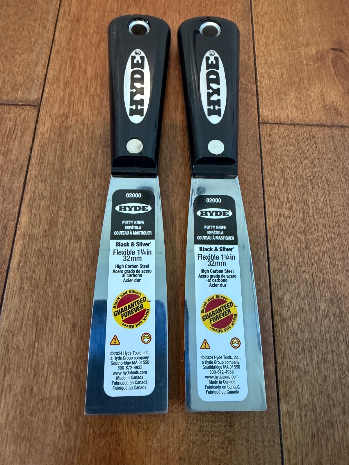 Hyde Tools 02000 Carbon Steel Putty Knife 1-1/4" Flexible ( 2 Pack )