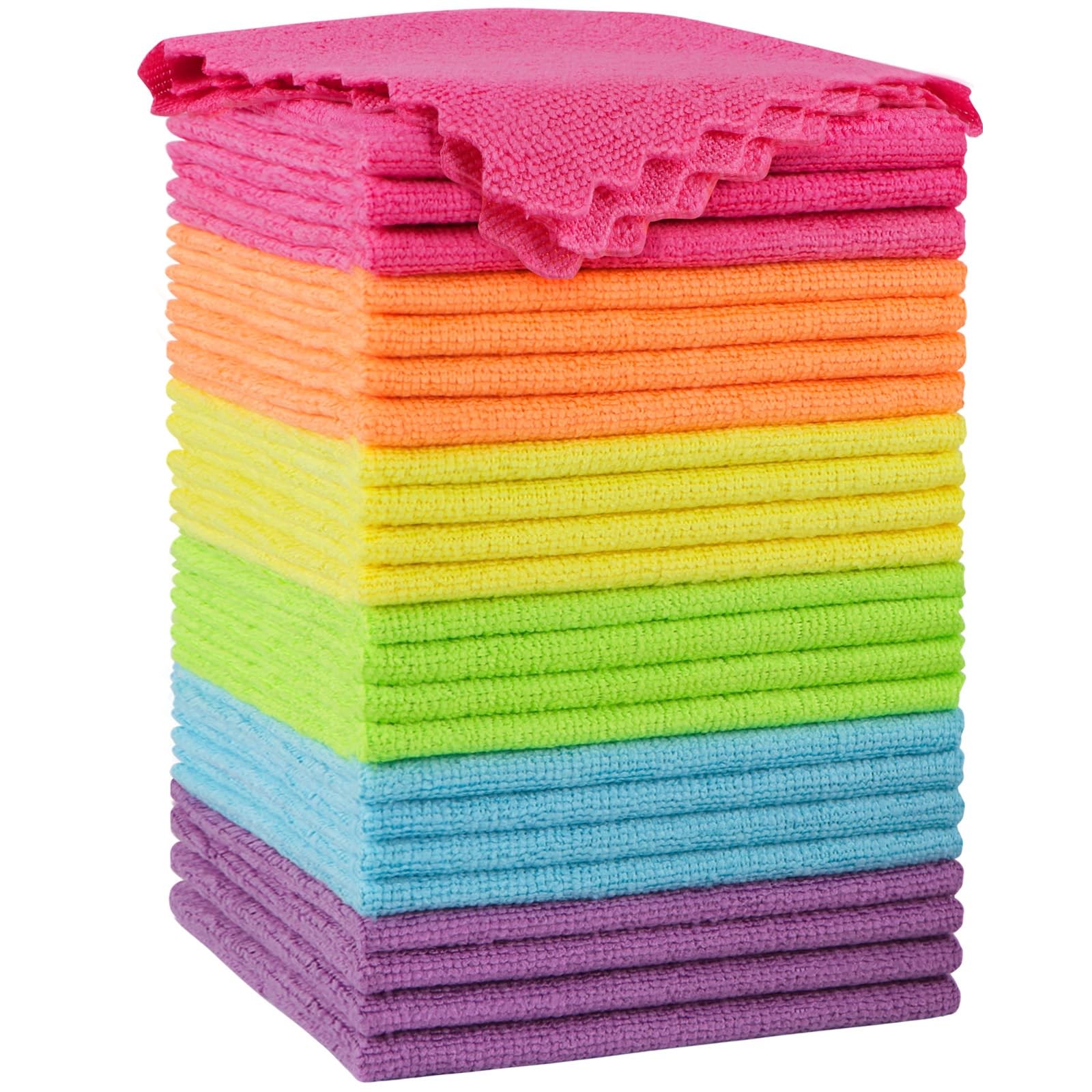 Orighty Microfiber Cleaning Cloth, 24 Pack Highly 24 Pack, Multicolor