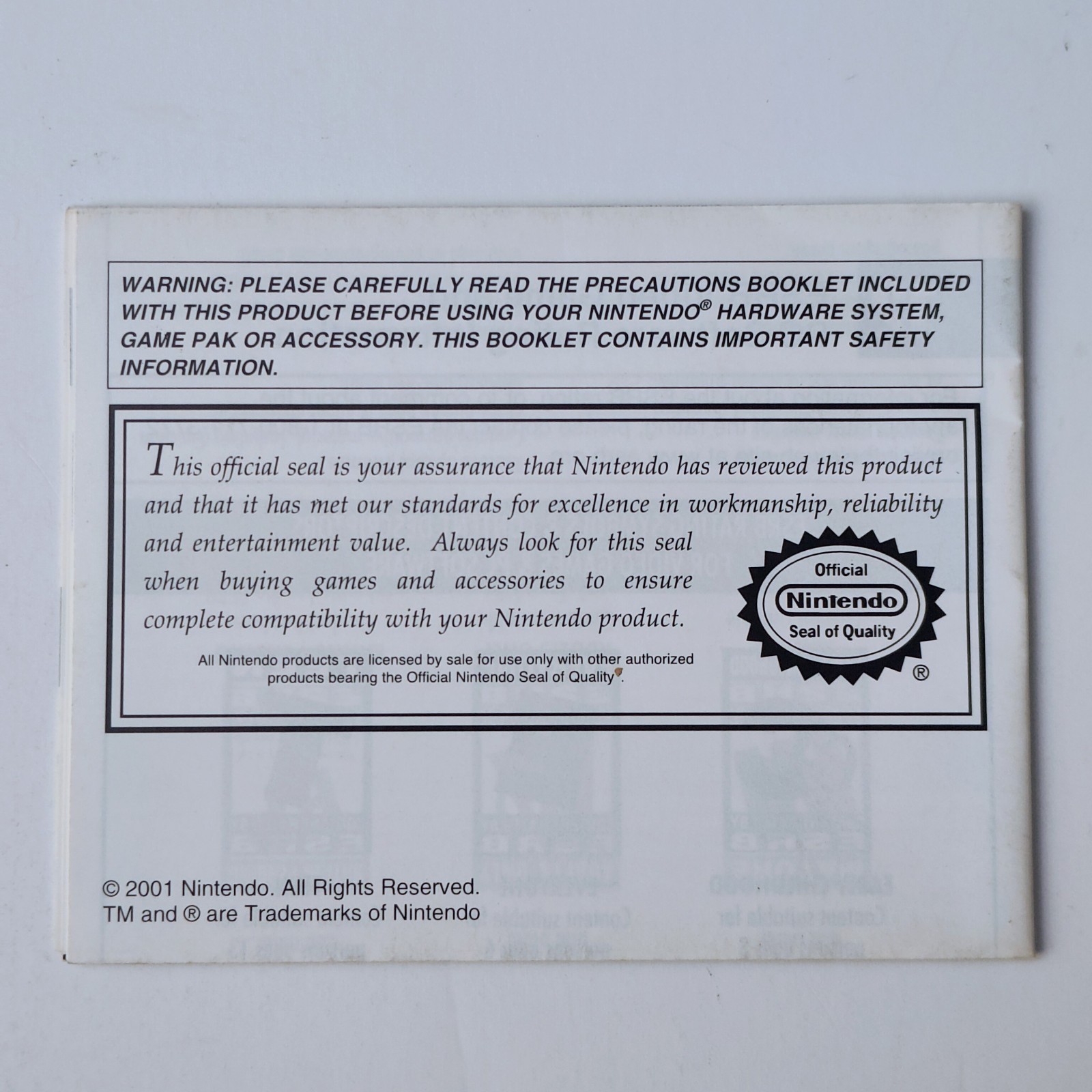 Game Boy Advance Manual - Authentic Excellent Condition