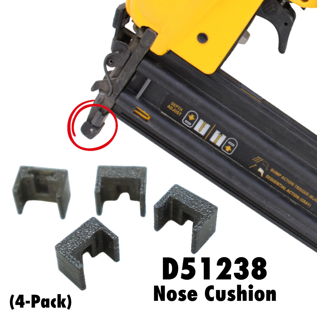 No-Mar Contact Tip Nose Cushion for DeWALT D51238 - 18 Gauge Brad Nailer -4 Pack
