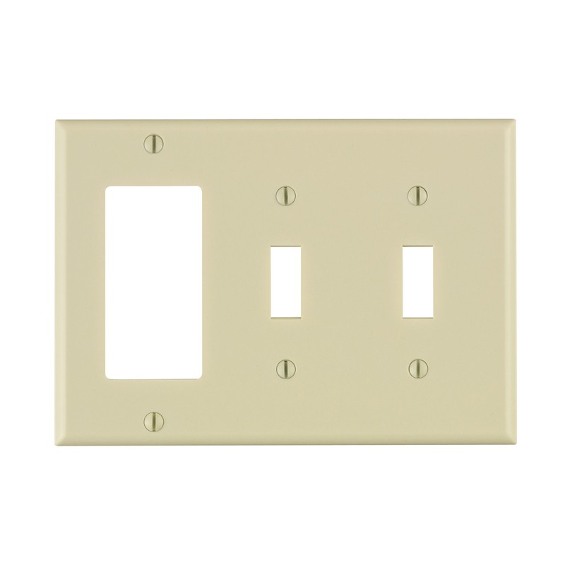 Leviton Almond 3 gang Thermoset Plastic Decora/Toggle Wall Plate