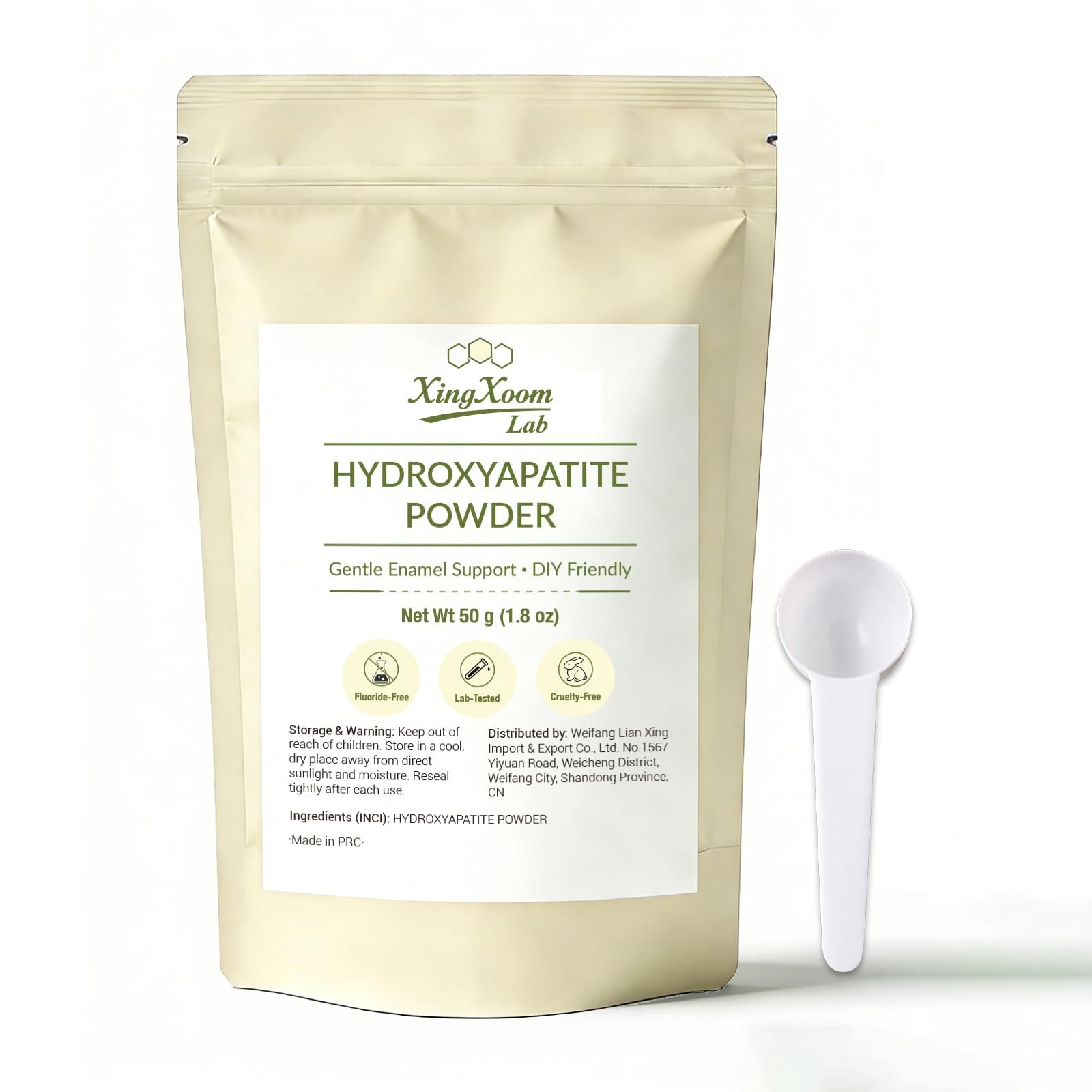 Hydroxyapatite Powder Fluoride-Free Non-Toxic DIY Toothpaste Ingredient 1.8 oz