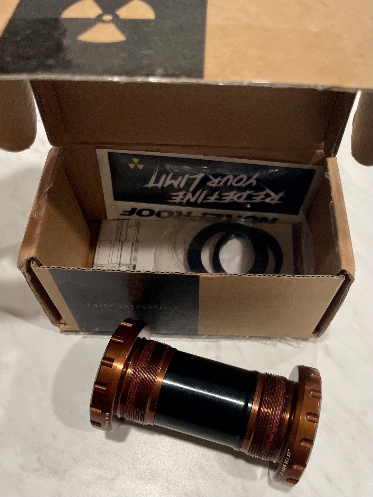 Nukeproof Horizon BSA Bottom Bracket 30mm Spindle 68/73mm Ti Coated BB392 Copper