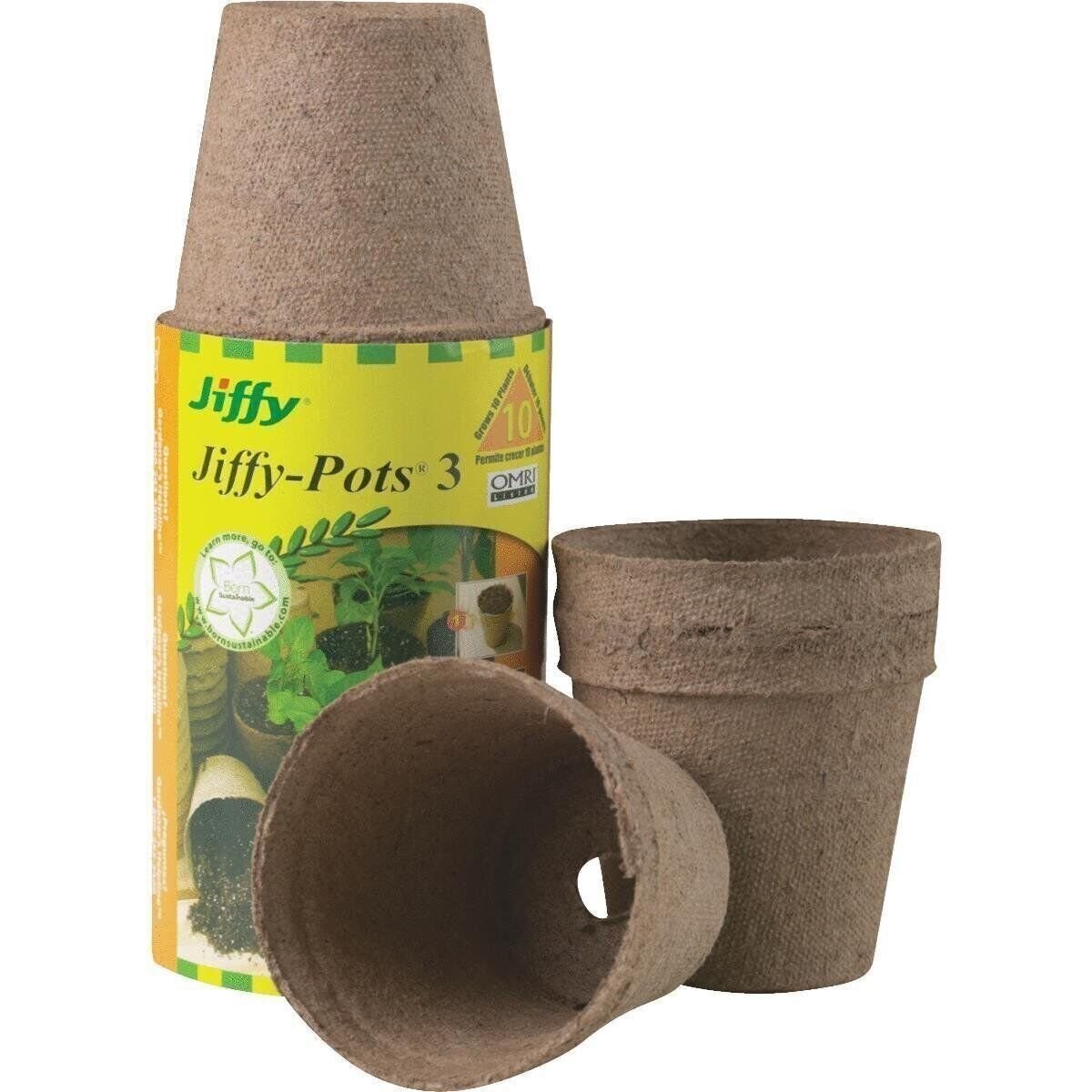 Jiffy 10Pk 3" Round Peat Pots