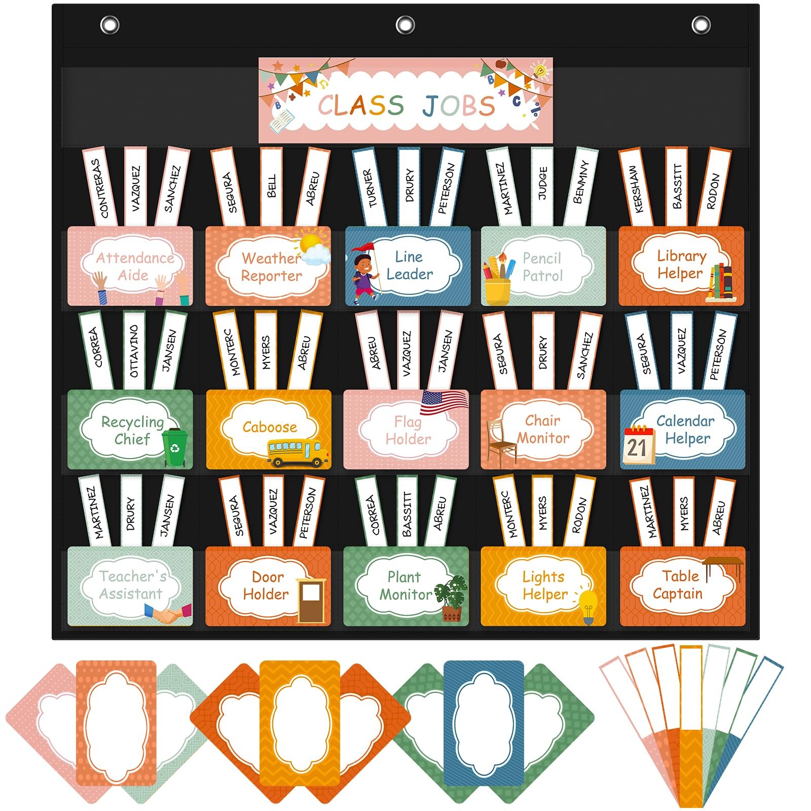 Jobs Pocket Chart Classroom 69 Cards Teacher Helping Hands Bulletin Board
