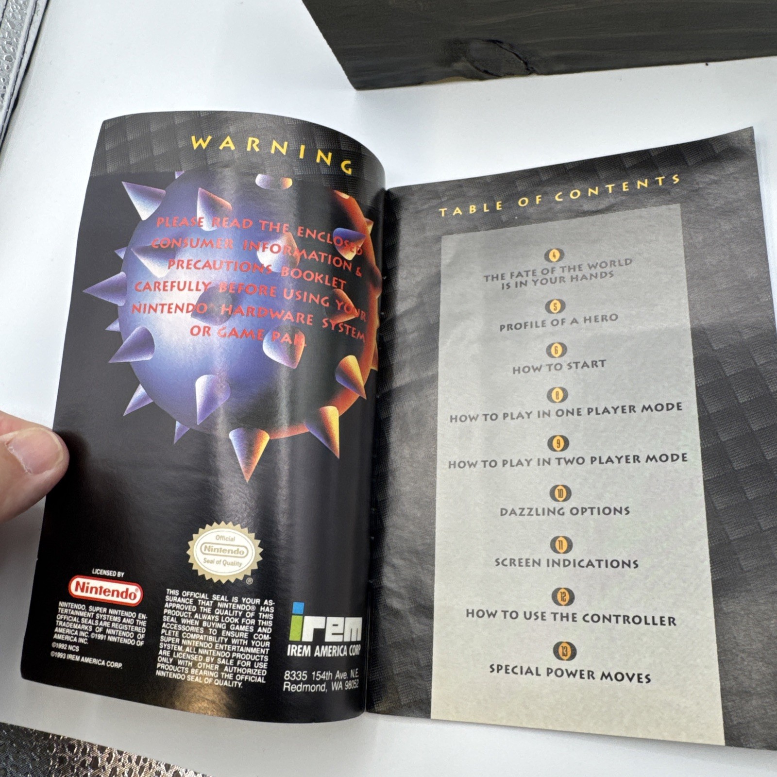 Street Combat Super Nintendo SNES Instruction Booklet